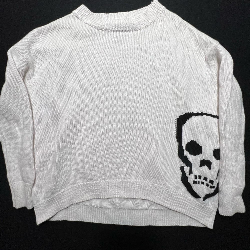 Magaschoni Cotton Skull Sweater Size Small